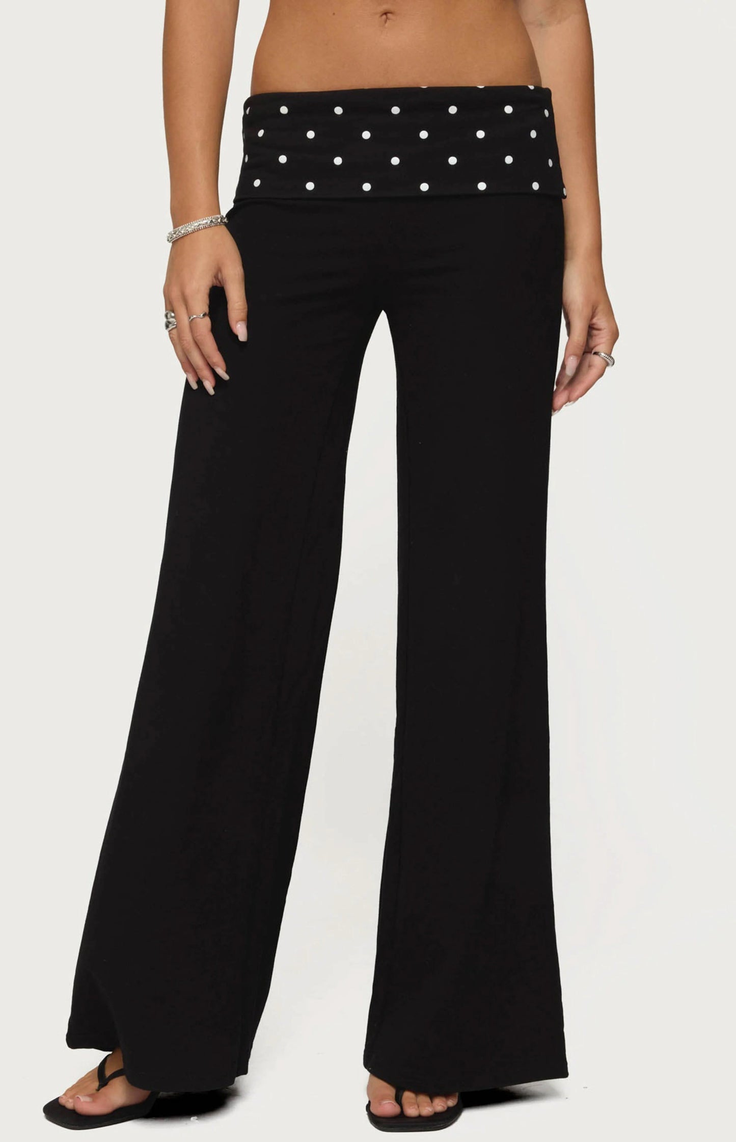 Polka Dot Fold Over Pants