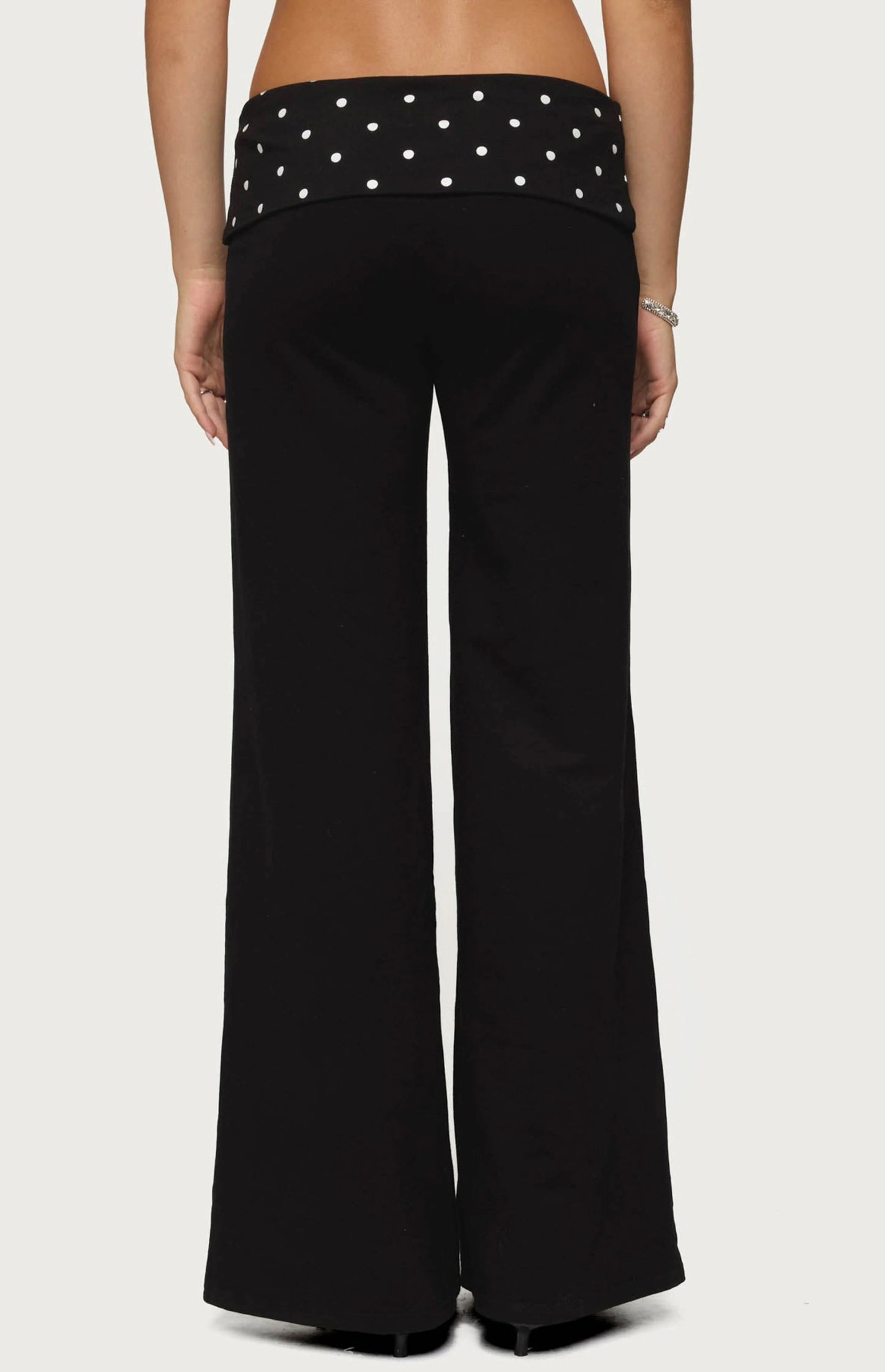 Polka Dot Fold Over Pants
