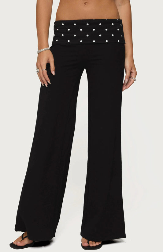 Polka Dot Fold Over Pants