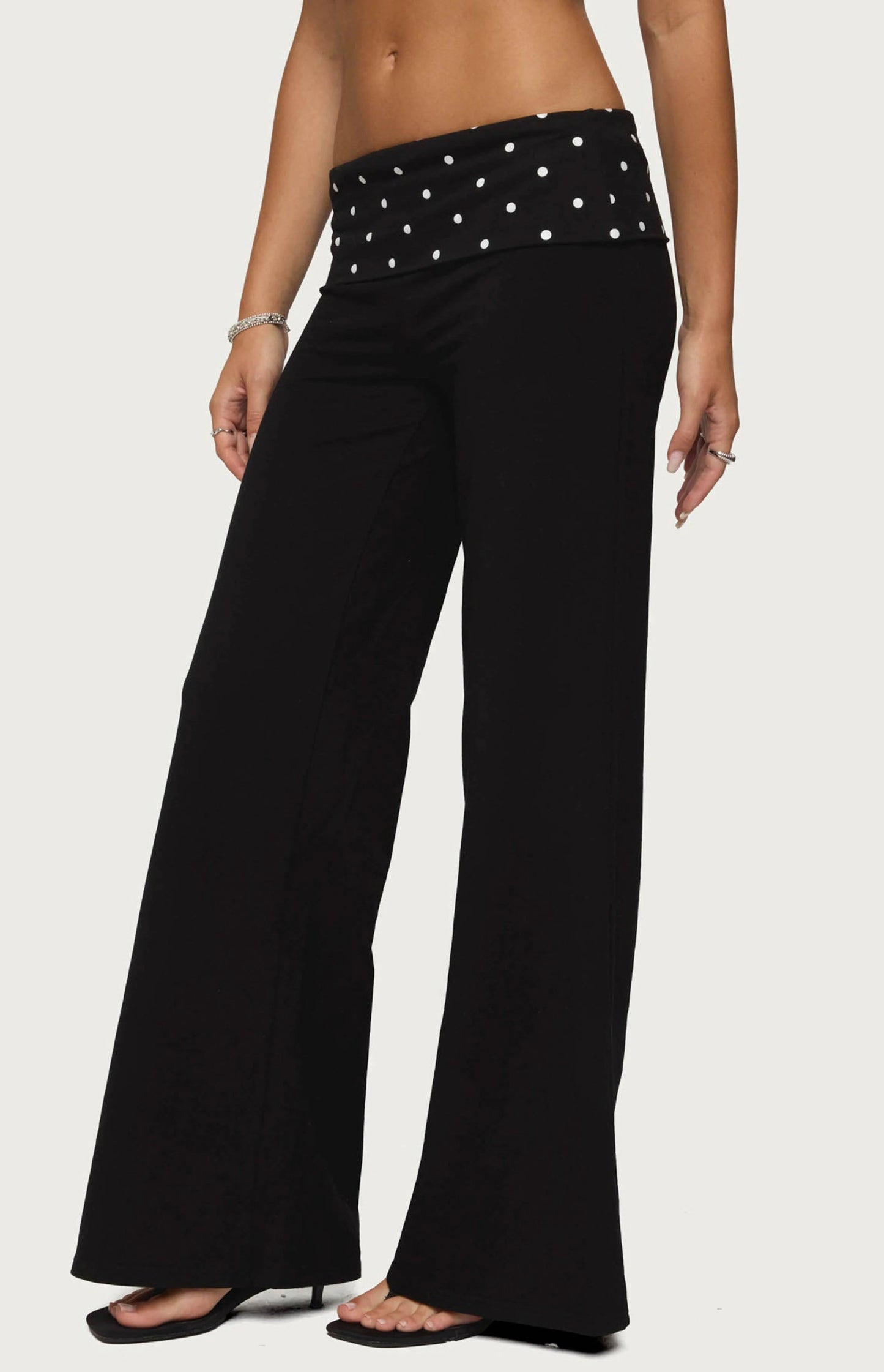 Polka Dot Fold Over Pants