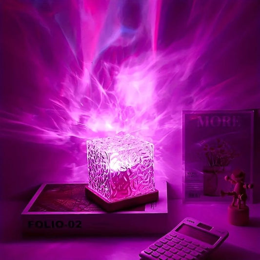 Crystal Lamp Water Ripple Projector Night Light - Avenco shop