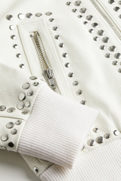 Studded Leather Biker Jacket