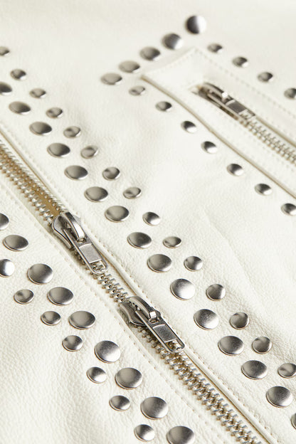 Studded Leather Biker Jacket