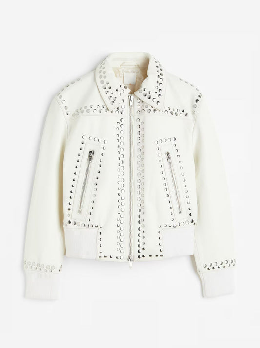 Studded Leather Biker Jacket