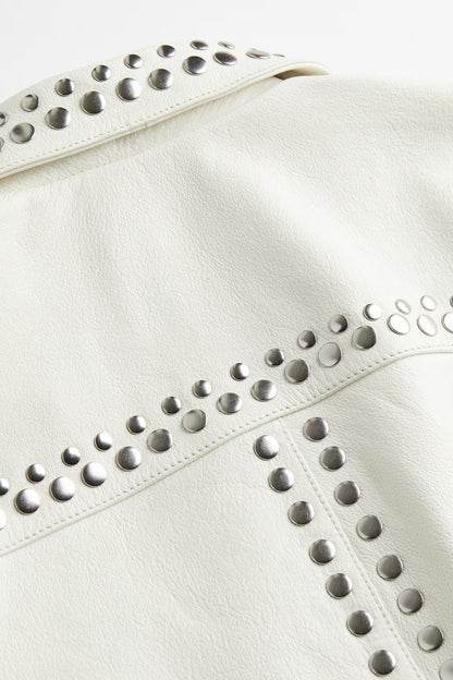 Studded Leather Biker Jacket